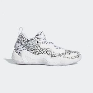 adidas White and Black Graphic Athletic Shoes